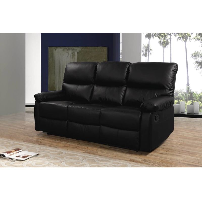 Canape Relax Lincoln 197 X 89 X 103 Cm 3 Places Noir