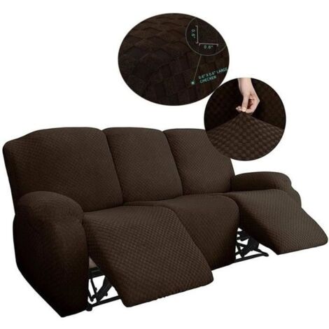 Canapé Relax Sofa Housse, 3 Place Fauteuil Relax Housse De Canapé Les Chats Et Les Chiens Enfant Protège Canapé Housse-marron foncé
