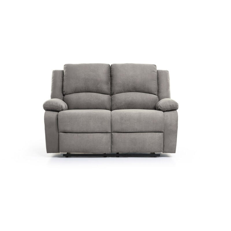 Usinestreet - relaxxo - Canapé Relaxation 2 places en microfibre leo - Gris