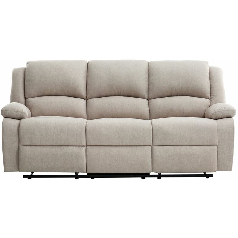 RELAXXO - Canapé Relaxation manuel 3 places LEO en Tissu - Beige