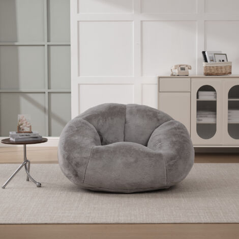 Canapé Sac, pouf paresseux - Structure Antidérapante, Housse Non Amovible, Aucun Montage Requis - Idéal pour Salon, Salle de Jeux ou Chambre - Gris