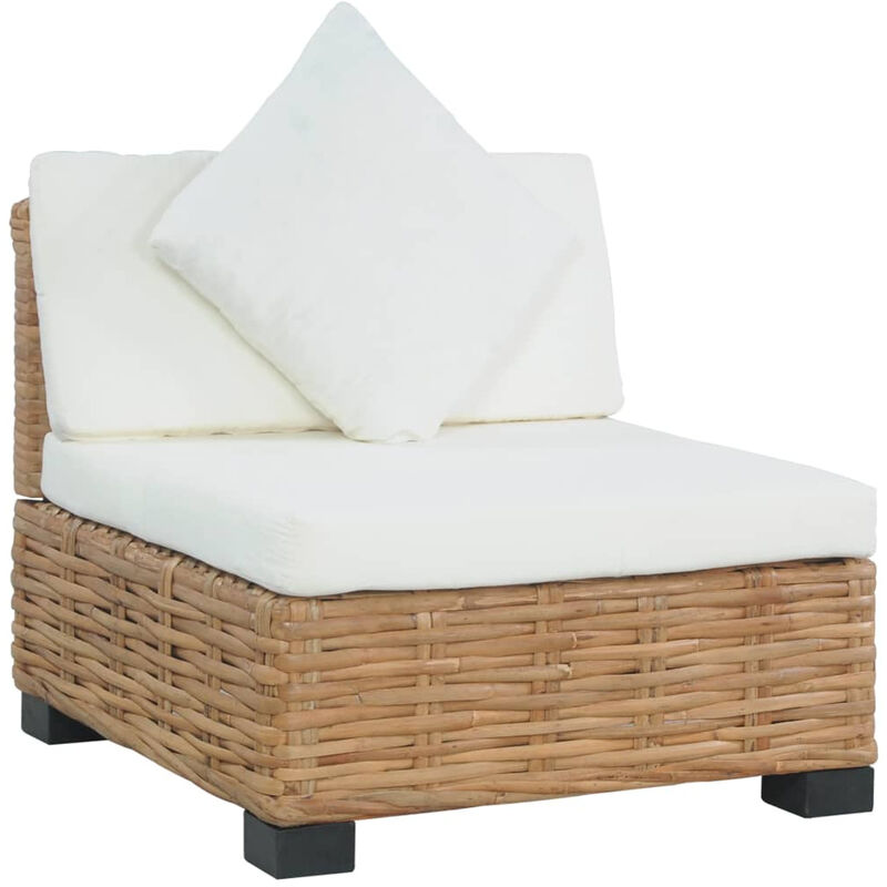 Canape sans accoudoirs avec coussins Rotin naturel
