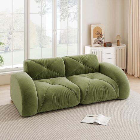 Canapé sans cadre, canapé double modulaire, mousse haute densité 32D, convient aux salons, tissu chenille confortable, conception antidérapante, aucun assemblage requis, écologique.