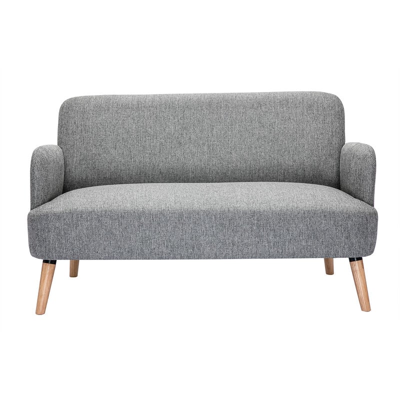 Miliboo - Canapé scandinave 2 places en tissu gris clair et bois clair isko