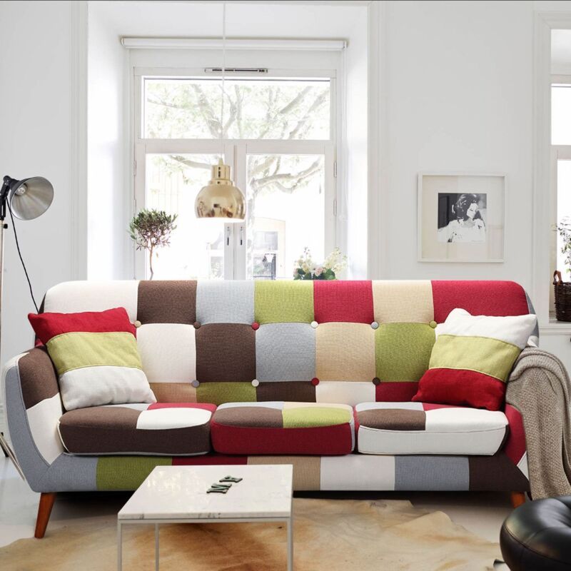 Canapé scandinave 3 places Bombay Multicolore - Multicolore