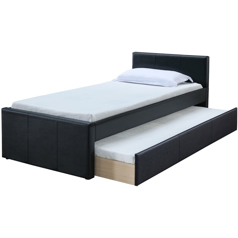 Miliboo - Lit gigogne noir mat 90x190 cm macco Miliboo - Lit gigogne noir mat 90x190 cm macco