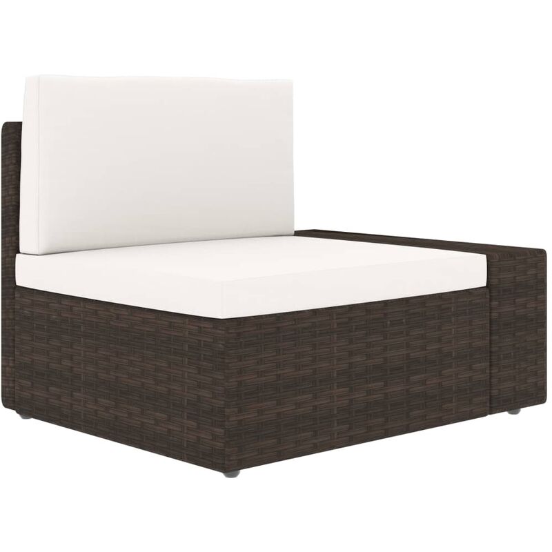 Canapé angle sectionnel accoudoir gauche Résine tressée Marron Vidaxl