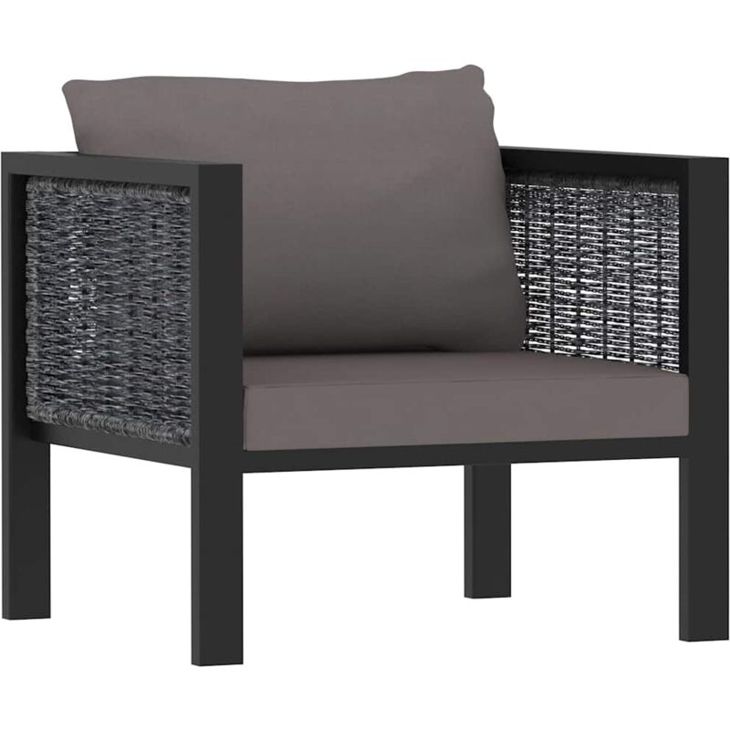 Canapé sectionnel avec coussin Résine tressée Anthracite