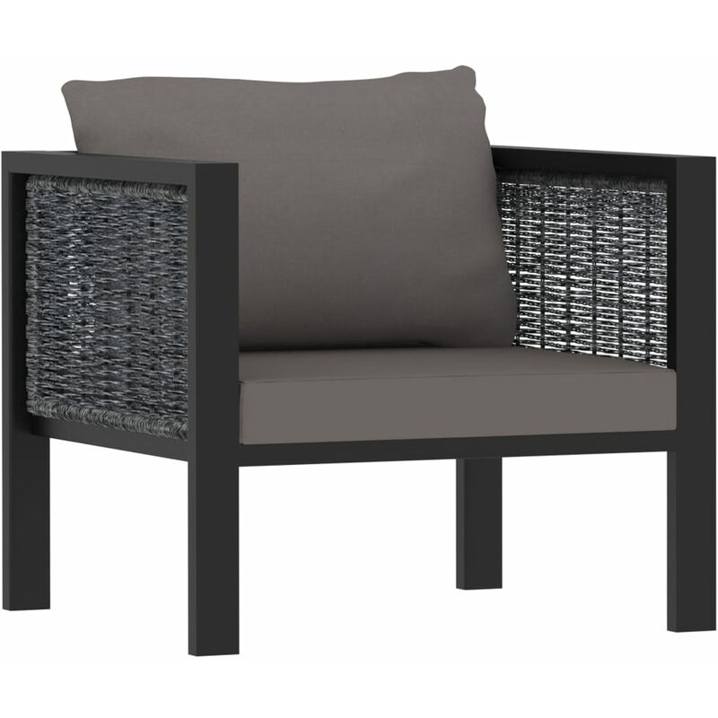 Canape sectionnel avec coussin Resine tressee Anthracite
