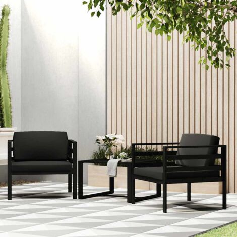 Canapé simple-Sofa avec coussins Aluminium Anthracite