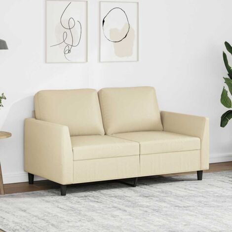 Canapé-Sofa à 2 places Crème 120 cm Similicuir 424322