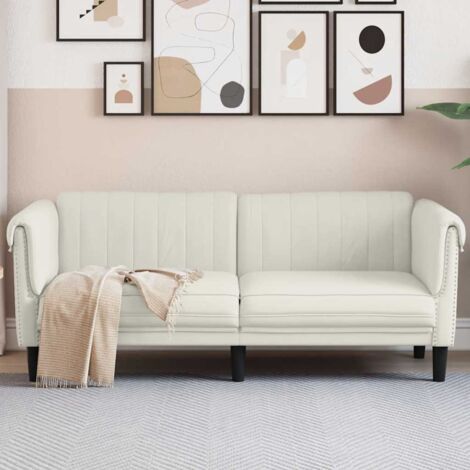 Canapé-Sofa à 2 places crème velours