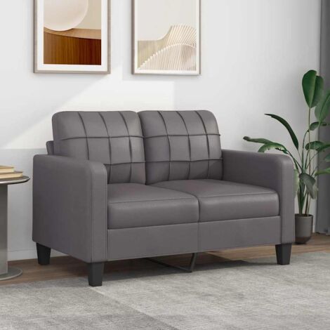 Canapé-Sofa à 2 places Gris 120 cm Similicuir 412898