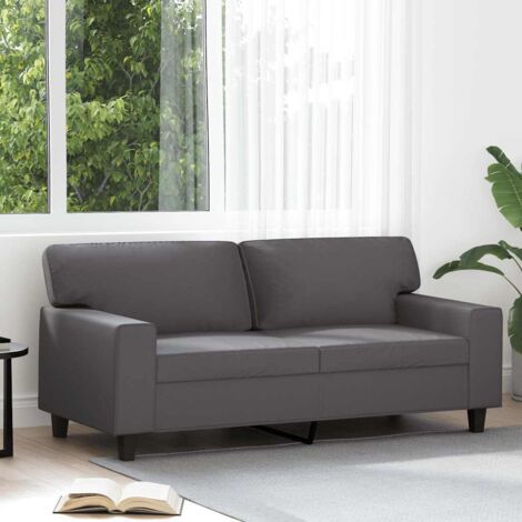 Canapé-Sofa à 2 places Gris 140 cm Similicuir 794655