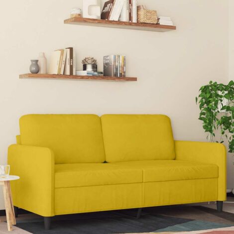 Canapé-Sofa à 2 places Jaune 140 cm Velours 526420