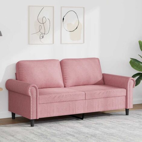 Canapé-Sofa à 2 places Rose 140 cm Velours 833226