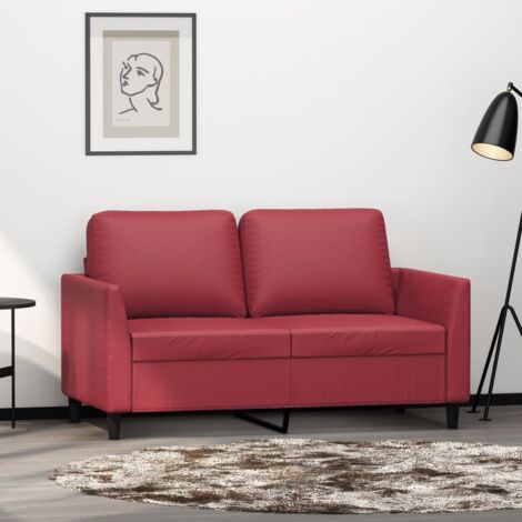 Canapé-Sofa à 2 places Rouge bordeaux 120 cm Similicuir 203737