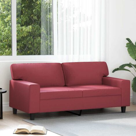 Canapé-Sofa à 2 places Rouge bordeaux 140 cm Similicuir 976177