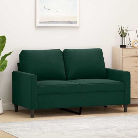 Canapé-Sofa à 2 places Vert foncé 120 cm Velours 444347