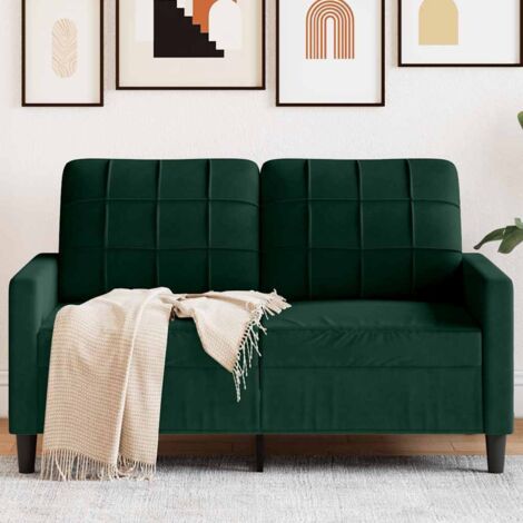 Canapé-Sofa à 2 places Vert foncé 120 cm Velours 482825