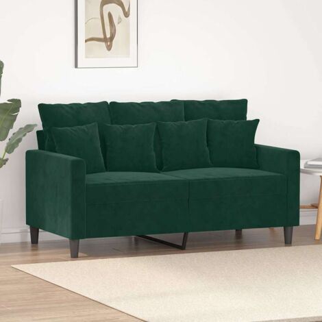 Canapé-Sofa à 2 places Vert foncé 120 cm Velours 979016