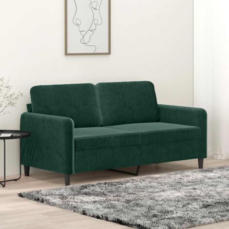 Canapé-Sofa à 2 places Vert foncé 140 cm Velours 469804