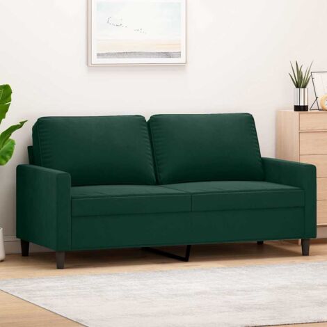 Canapé-Sofa à 2 places Vert foncé 140 cm Velours 536740