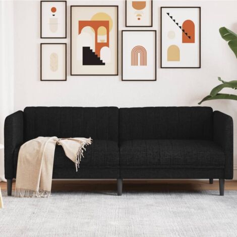Canapé-Sofa à 3 places noir tissu
