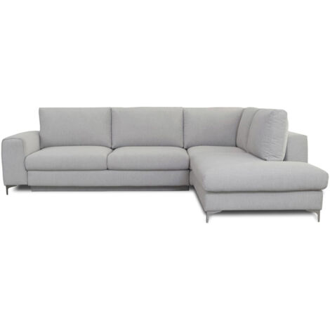 Canapé Tissu Angle Droit Gris clair Fiesole - 4 Places