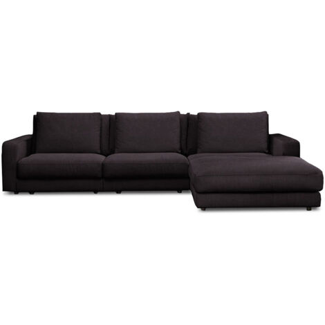 Canapé Tissu Angle Droit Gris foncé Venezia - 5 Places