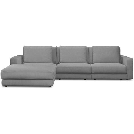 Canapé Tissu Angle Gauche Gris clair Venezia 5 Places