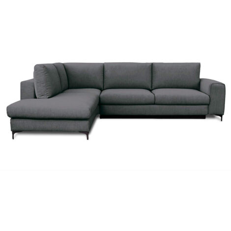 Canapé Tissu Angle Gauche Gris foncé Fiesole 4 Places