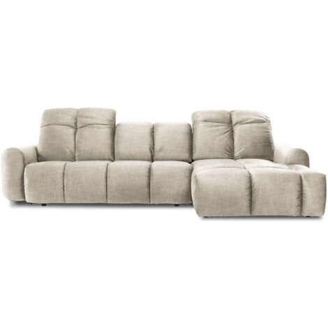 Canapé Tissu Convertible Angle droit Beige Anacapri - 3 Places