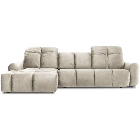 Canapé Tissu Convertible Angle gauche Beige Anacapri - 3 Places