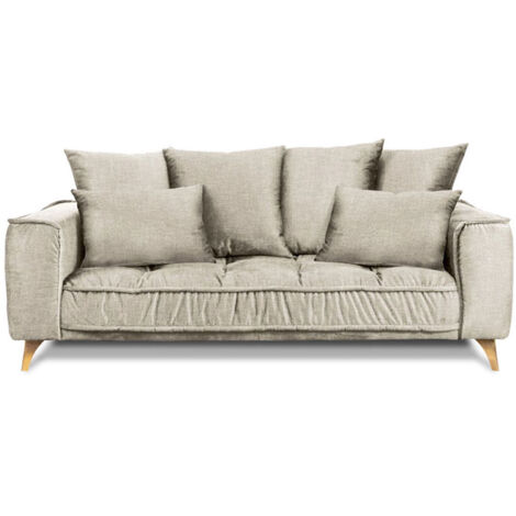 Canapé Tissu Droit Beige Altamo - 2 Places