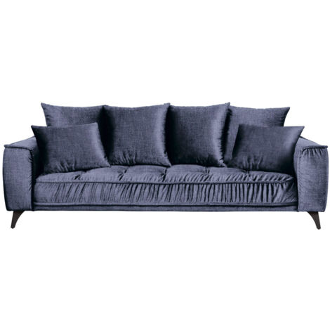 Canapé Tissu Droit bleu Altamo - 3 Places