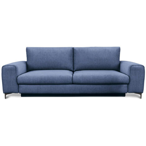 Canapé Tissu Droit Bleu Fiesole - 3 Places