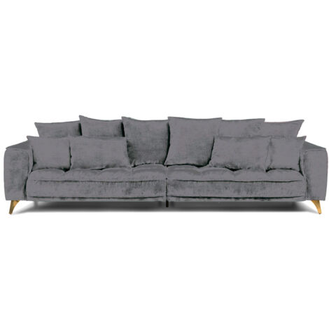 Canapé Tissu Droit Gris Foncé Altamo - 4 Places