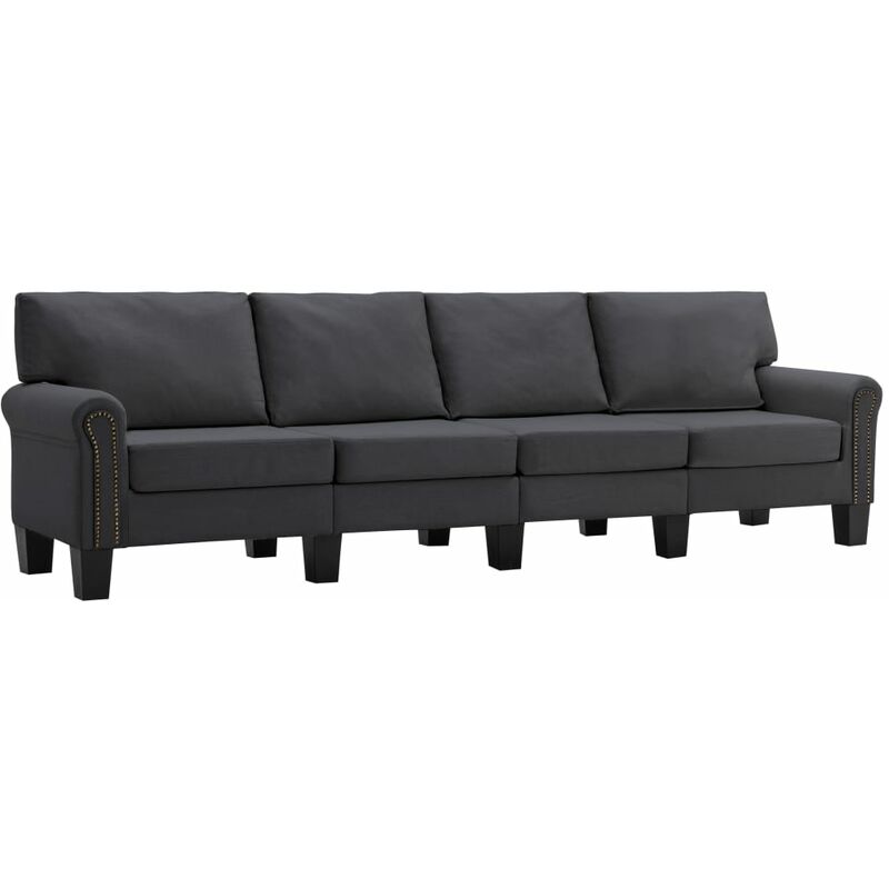 Canapé Tissu Gris Foncé 4 Places