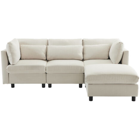 Canapé trois places en lin beige de 220.00 cm de long 83.00 cm de large 81.00 cm de haut ZIPSOFA