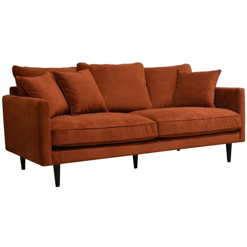 Atmosphera - Canapé velours Candice 3 places ambre créateur d'intérieur