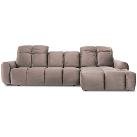 Canapé Velours Angle droit Beige Anacapri - 3 Places