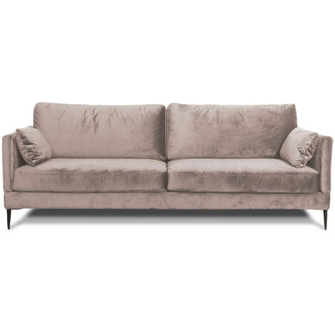 Canapé Velours droit Beige Splendido - 3 Places