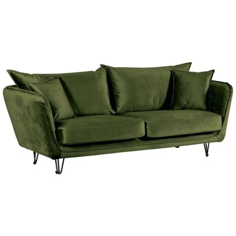 Canapé velours vert kaki EPIKA