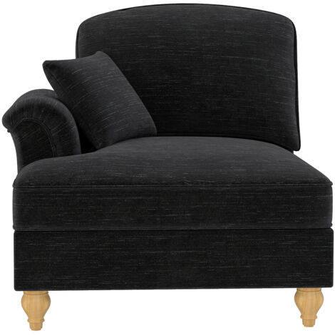 Canapé Windsor SPF chenille avec 1 coussin - Noir
