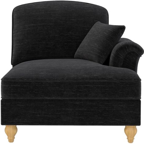 Canapé Windsor, tissu chenille RSF, avec 1 coussin - noir, un meuble de haute qualité, au design élégant et moderne