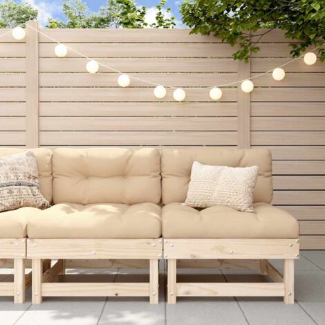 Canapés centraux avec coussins 2 pcs，Canapé de jardin，Banquette bois de pin massif DGBDF375992