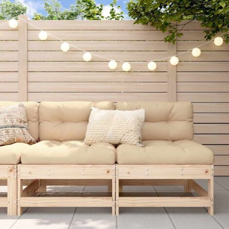 Canapés centraux avec coussins 2 pcs，Canapé de jardin，Banquette bois de pin massif DGBDF596794