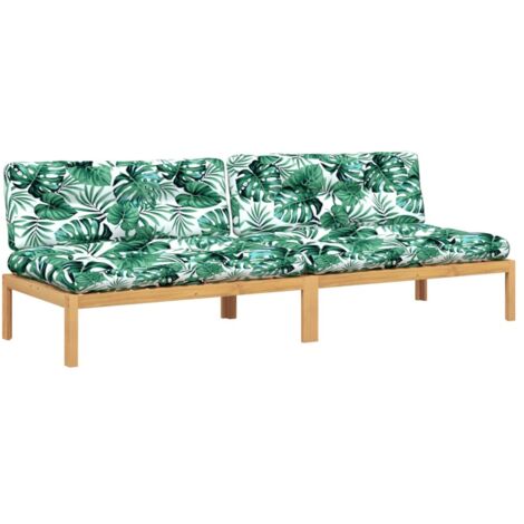 Canapés centraux palette de jardin  Divan de jardin 2pcs et coussins bois acacia