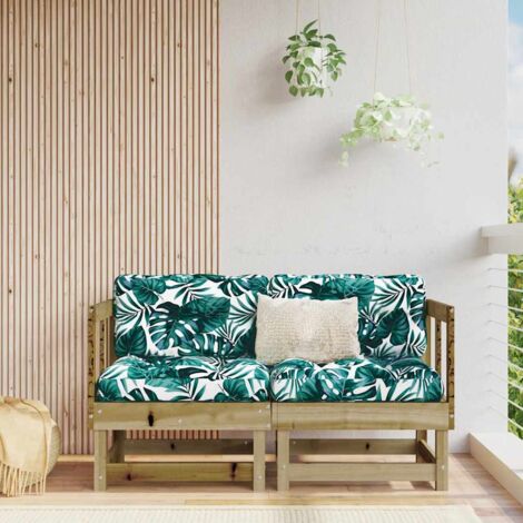 Canapés d'angle avec coussins 2 pcs，Canapé de Salon，Banquette bois de pin imprégné DGBDF553057